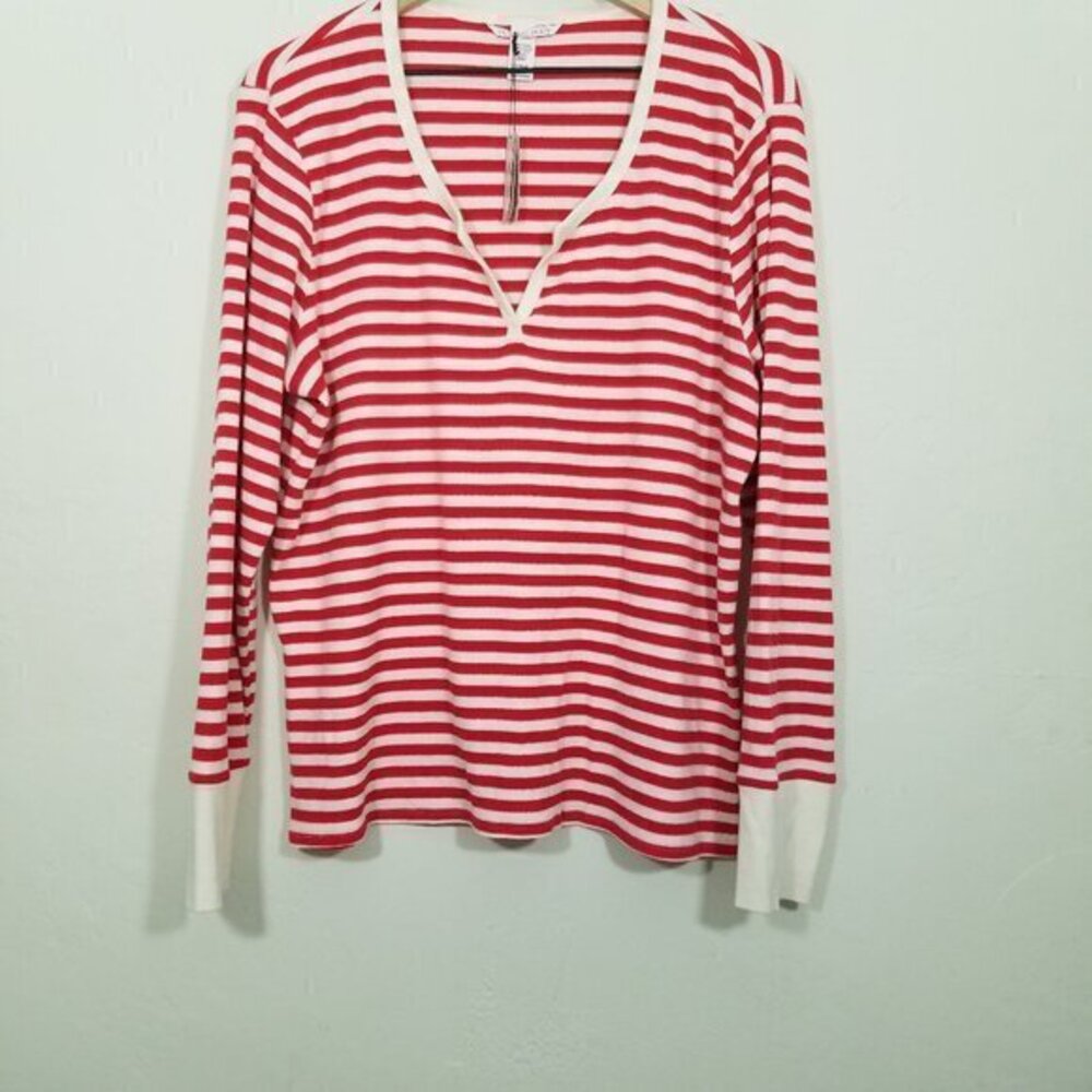 NWT Victoria's Secret Striped Long Sleeve Pajama Top Size XL
